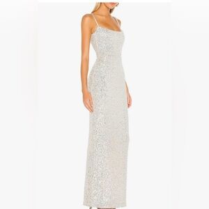 Spaghetti Straps Sequin Maxi
Dress Elegant Backless Split